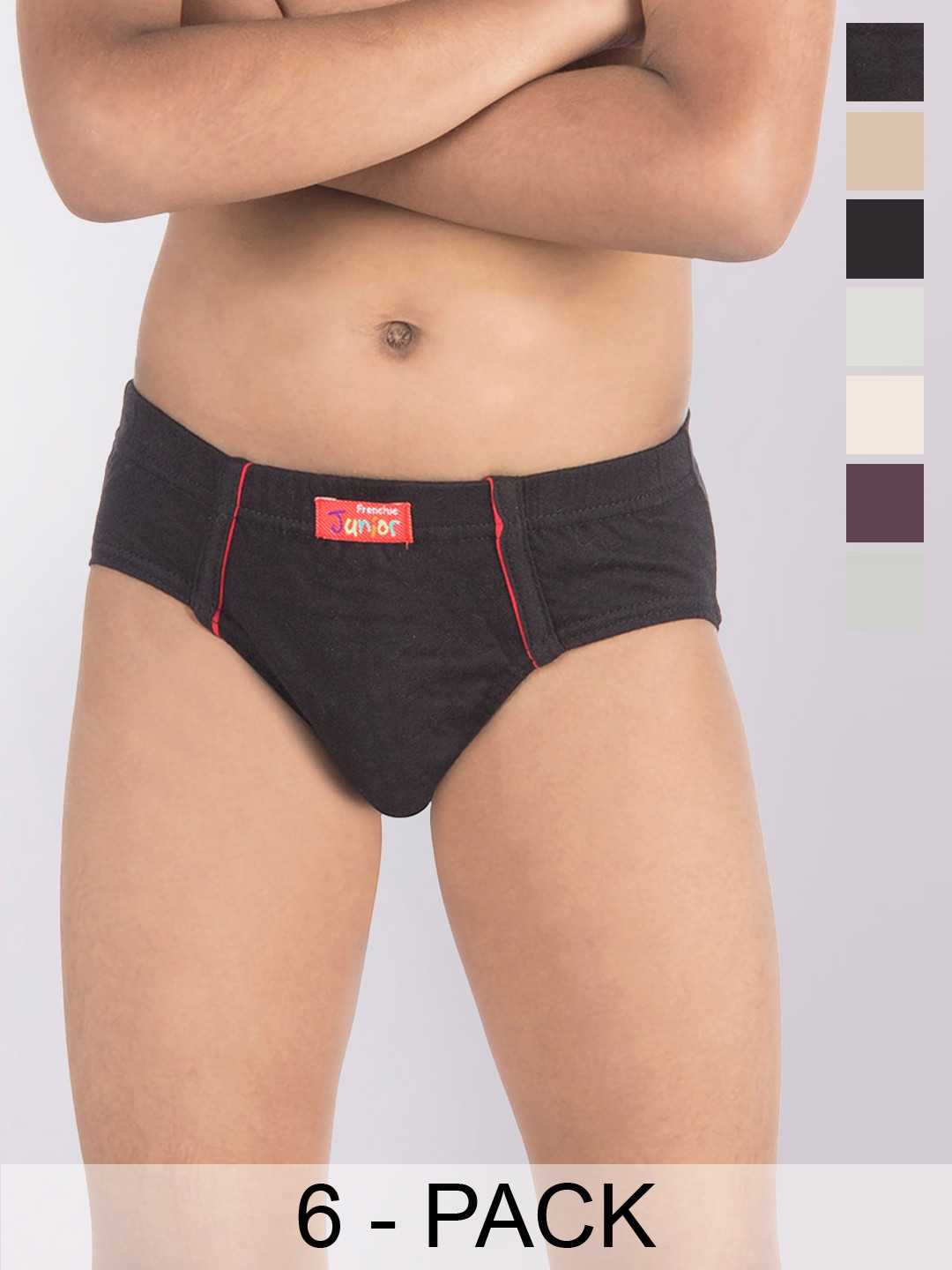 FRENCHIE Blaze Boys Pack Of 6 Assorted Pure Cotton Briefs- FR-BI-BF-JRBLC-2X5-55-PO6