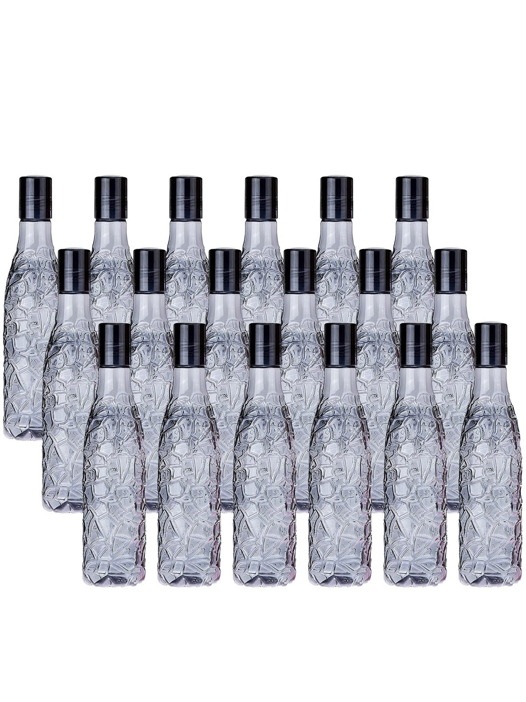 Kuber Industries Black Solid Plastic Spill Proof 18 Piece Water Bottle - 1L
