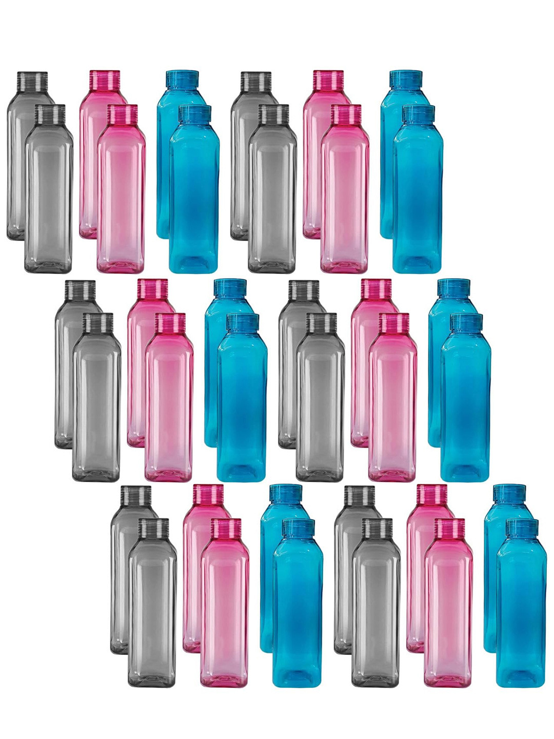 Kuber Industries Assorted Plastic BPA Free 36 Piece Water Bottle - 1L
