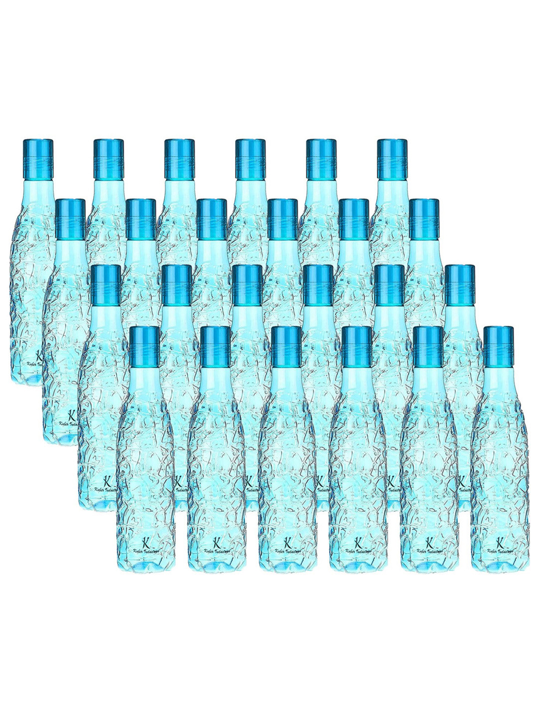 Kuber Industries Blue Solid Plastic BPA Free 24 Piece Water Bottle - 1L