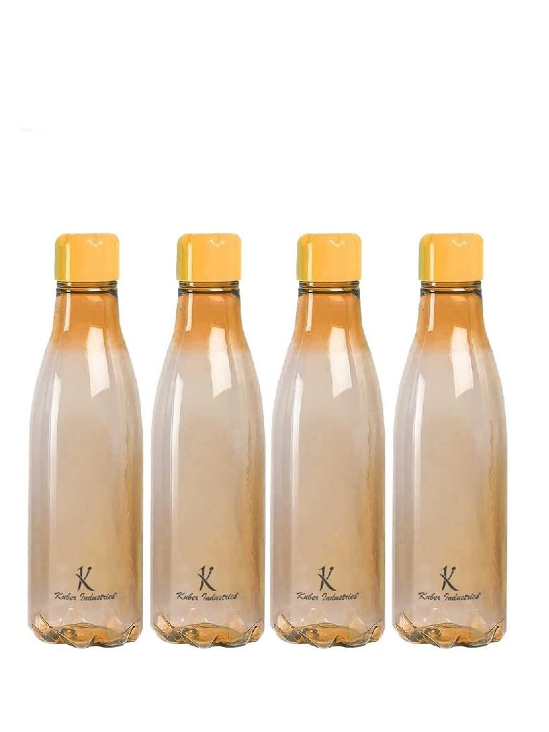 Kuber Industries Orange Brand Logo Plastic BPA Free 4 Piece Water Bottle - 500ml