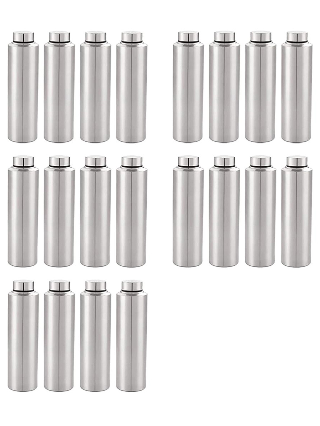 Kuber Industries Silver Solid Stainless Steel Spill Proof 5 Piece Flask - 1L