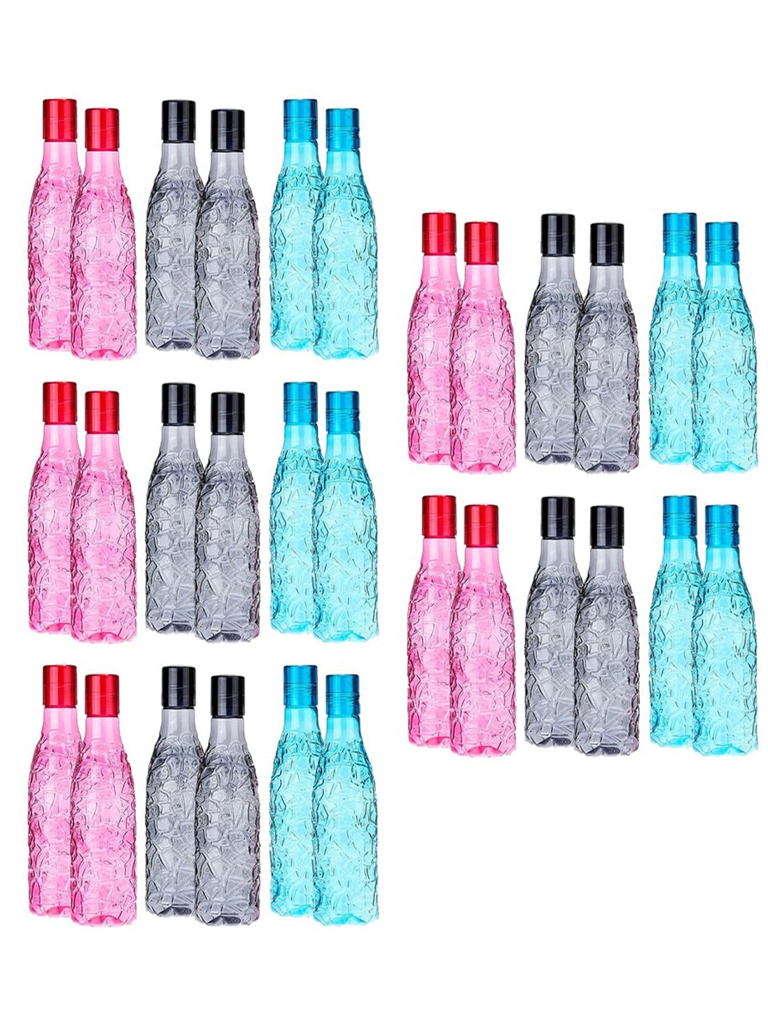 Kuber Industries Assorted Solid Plastic Freezer Safe 30 Piece Water Bottle - 1L