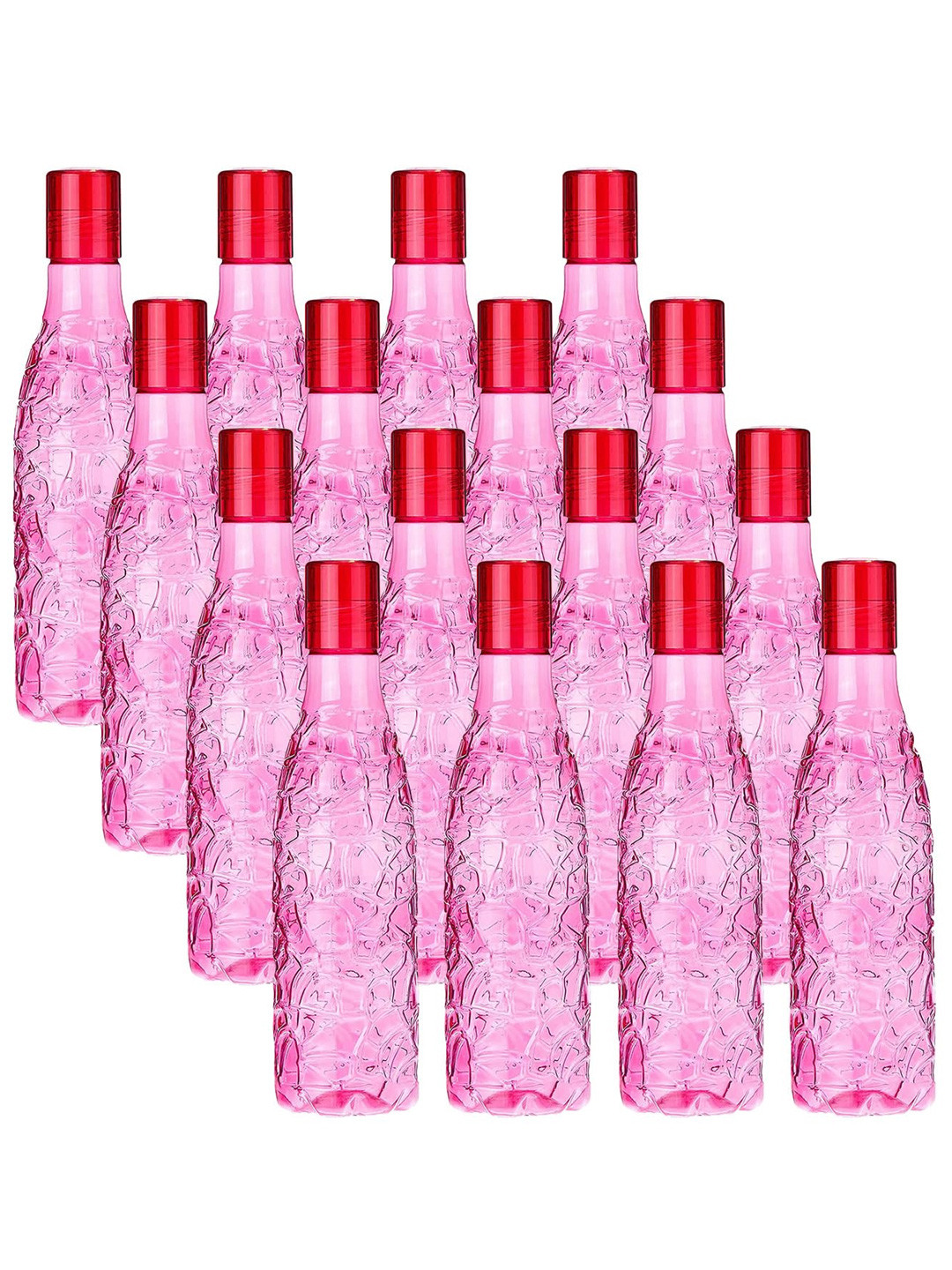 Kuber Industries Pink Plastic Freezer Safe 4 Piece Water Bottle - 1L