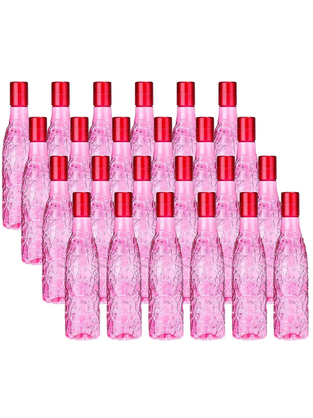 Kuber Industries Pink Solid Plastic BPA Free 24 Piece Water Bottle - 1L
