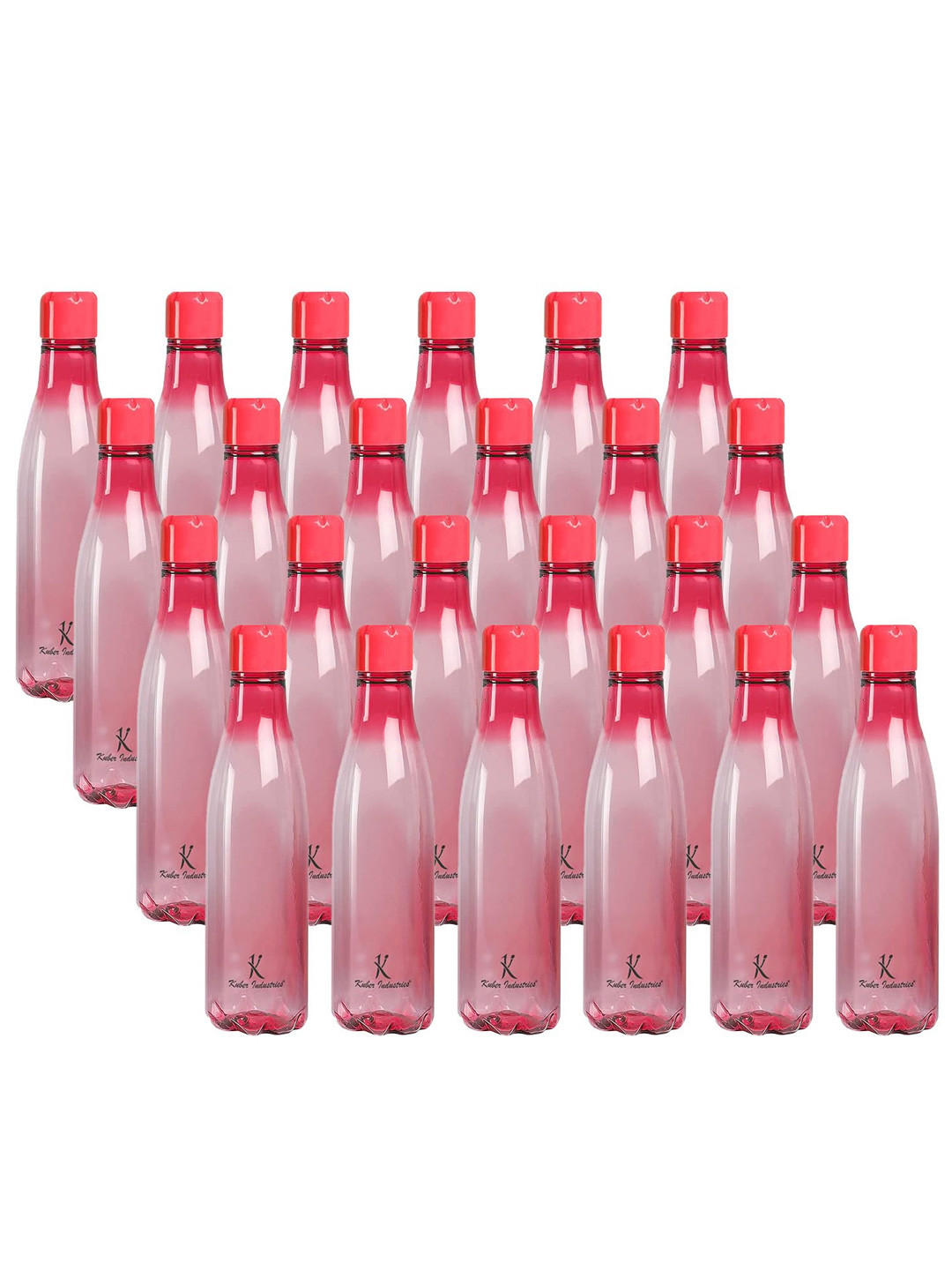 Kuber Industries Pink Brand Logo Plastic Spill Proof 4 Piece Water Bottle - 500ml