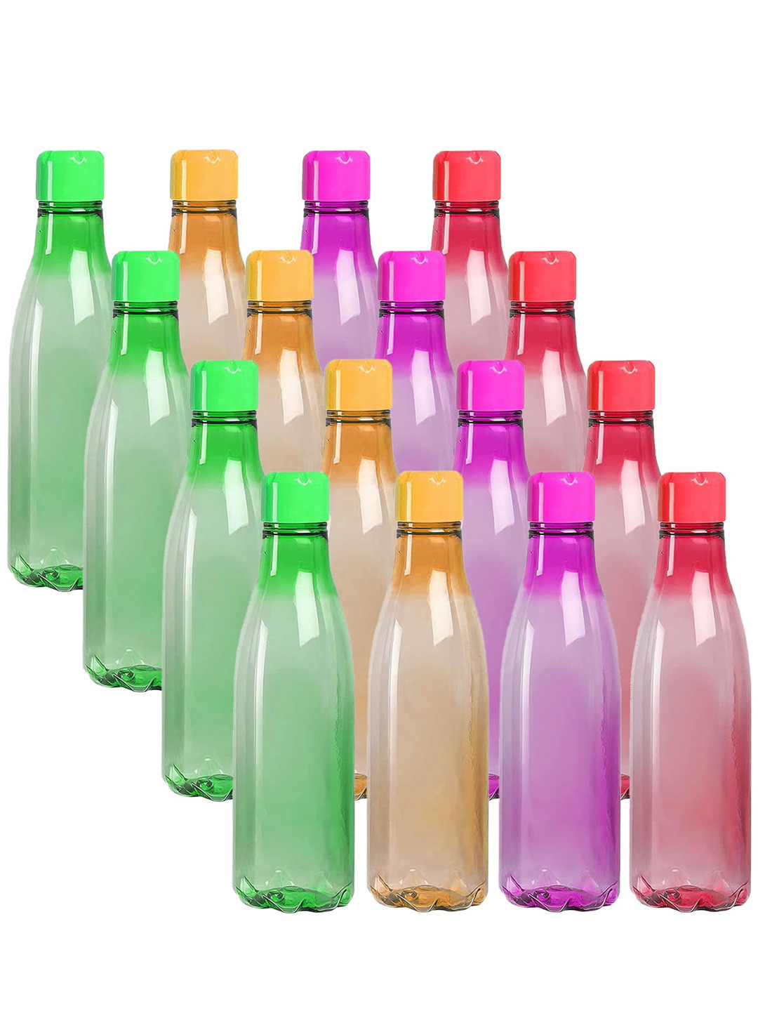 Kuber Industries Assorted Brand Logo Plastic Spill Proof 4 Piece Water Bottle - 1L