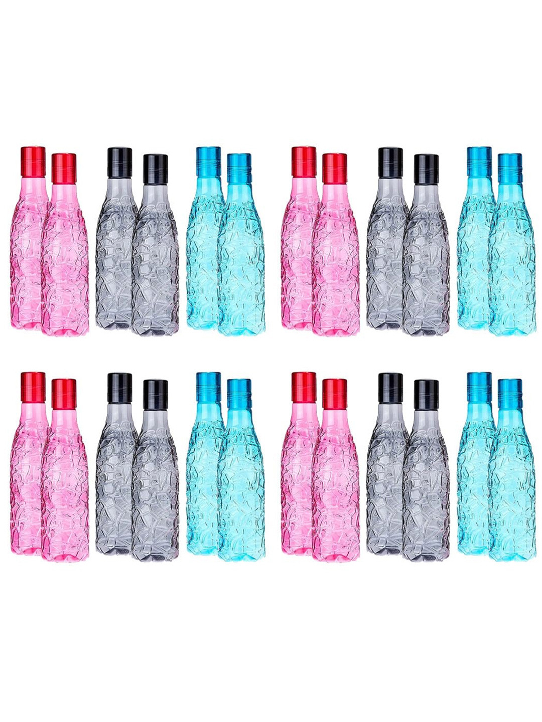 Kuber Industries Assorted Plastic BPA Free 24 Piece Water Bottle - 1L
