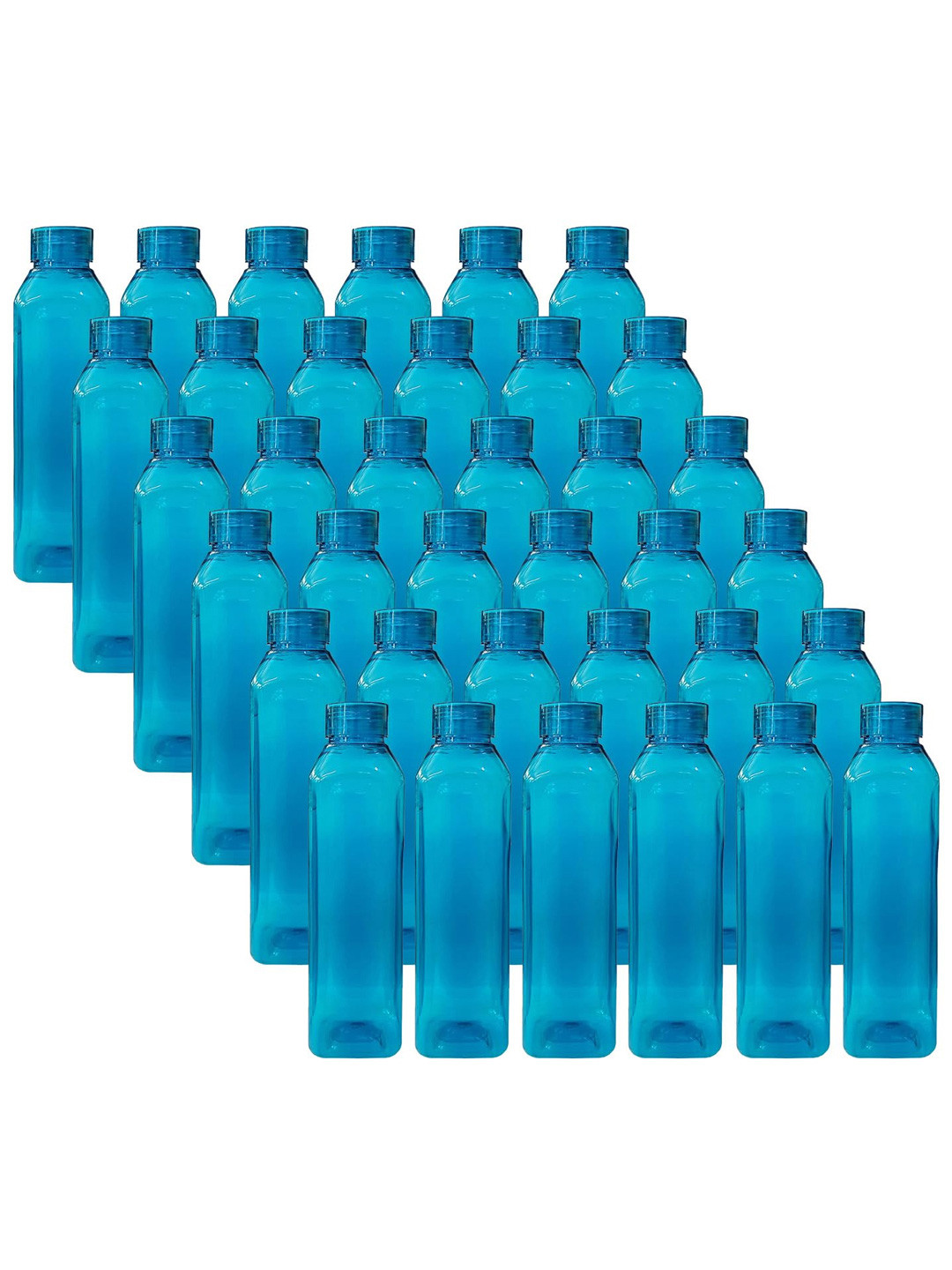 Kuber Industries Blue Solid Plastic BPA Free 36 Piece Water Bottle - 1L