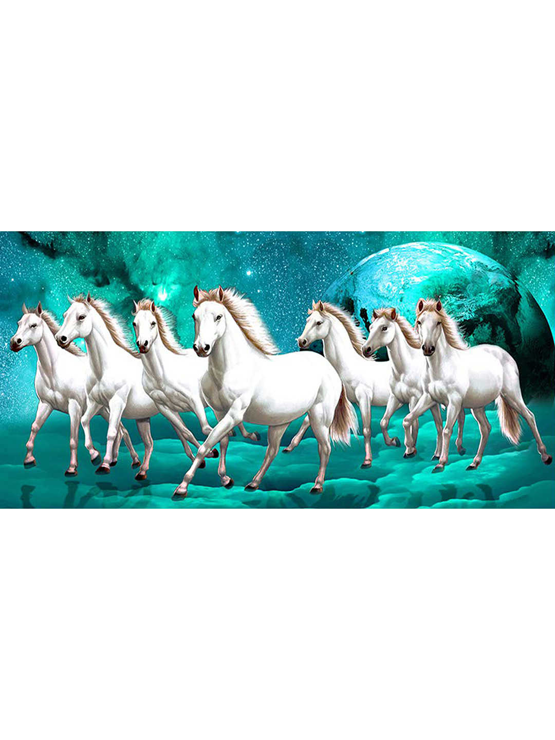 British Terminal Horses Paper Wall Rectangle Paintings Wall Art - 48 x 24In