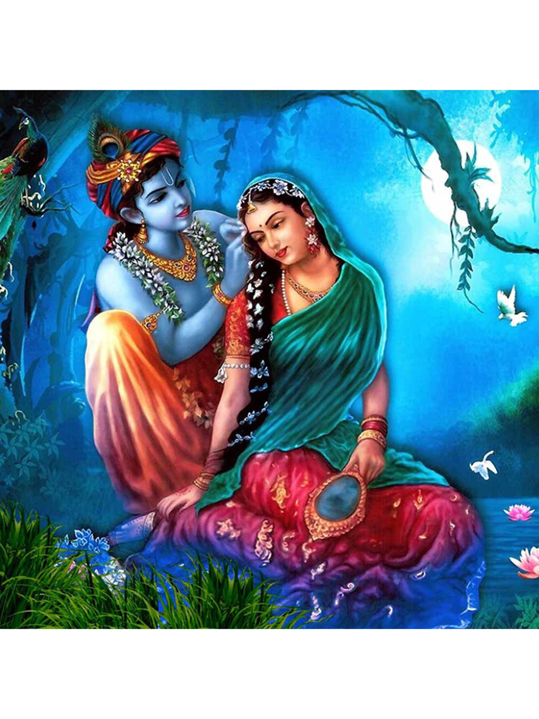 British Terminal Blue & Pink Radha Krishna Wall Poster