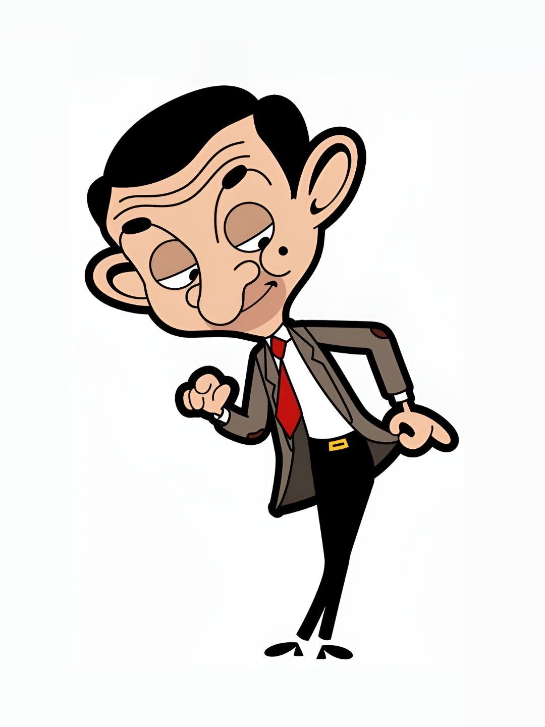 British Terminal Beige & Black Cartoon Characters Mr Been Cartoon Wall Poster