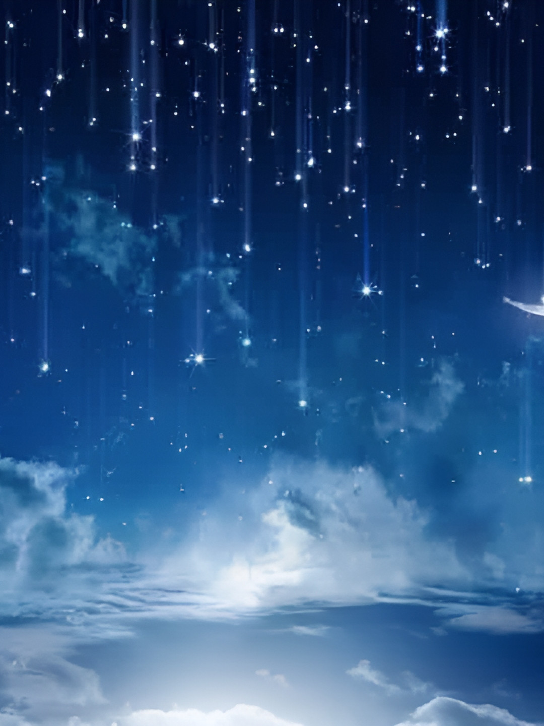 British Terminal Printed Moon with Sparkling Star Painting