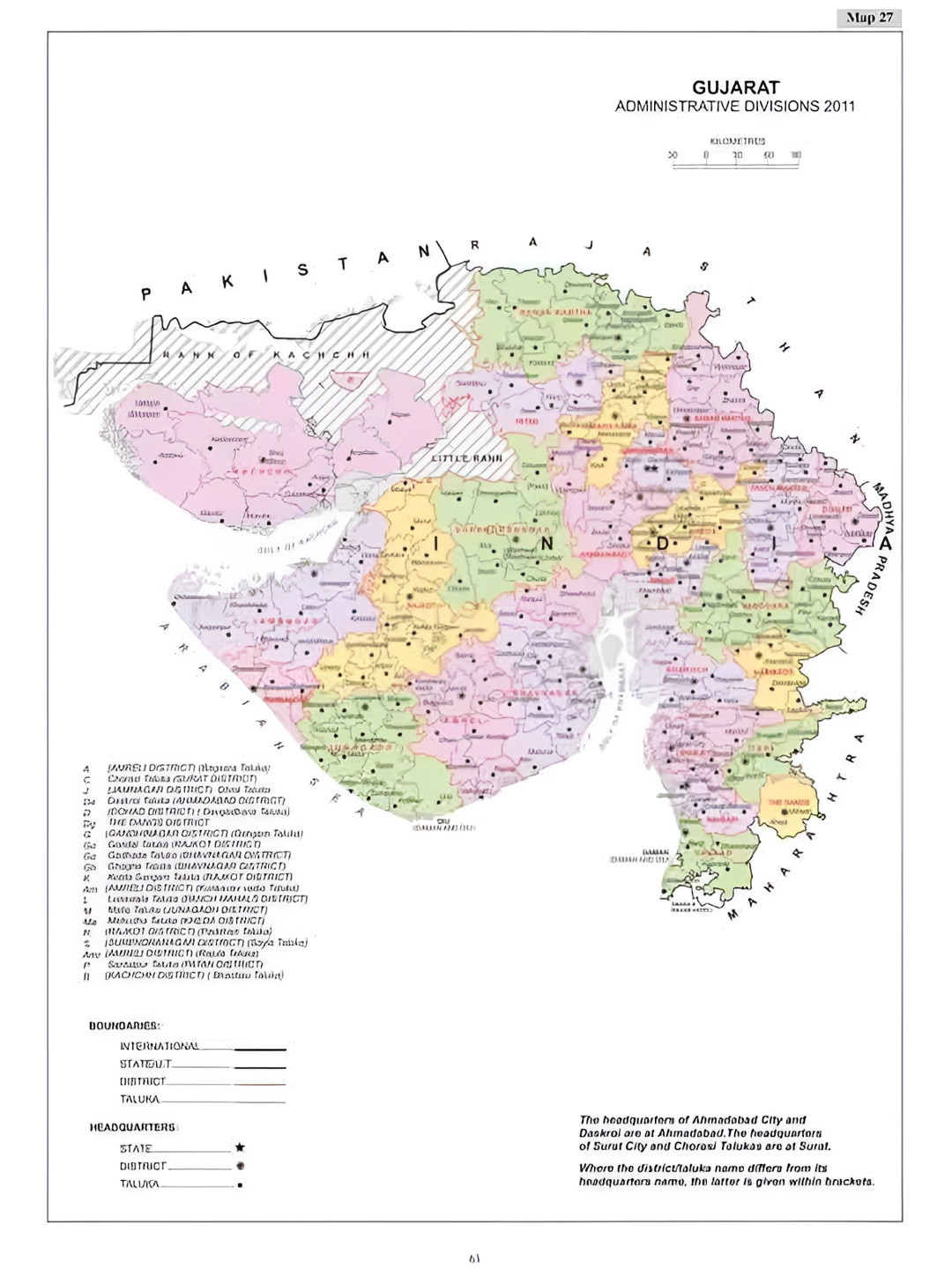 British Terminal White & Pink Gujarat Map Wall Sticker