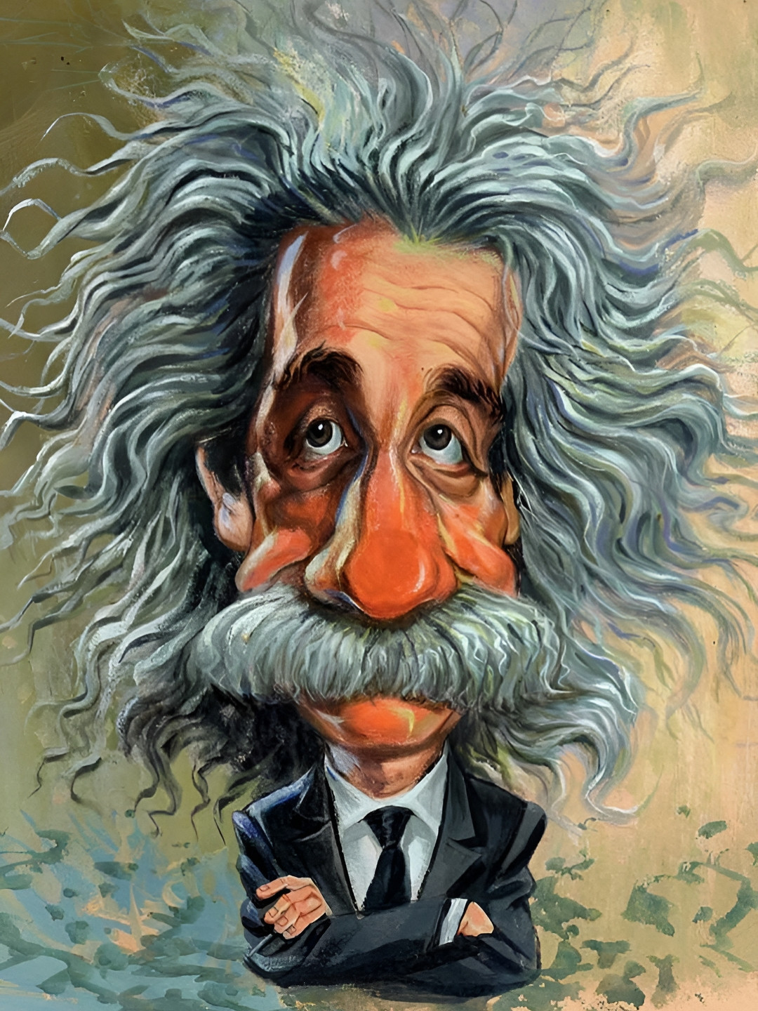 British Terminal Grey Brown Printed Albert Einstein Sticker