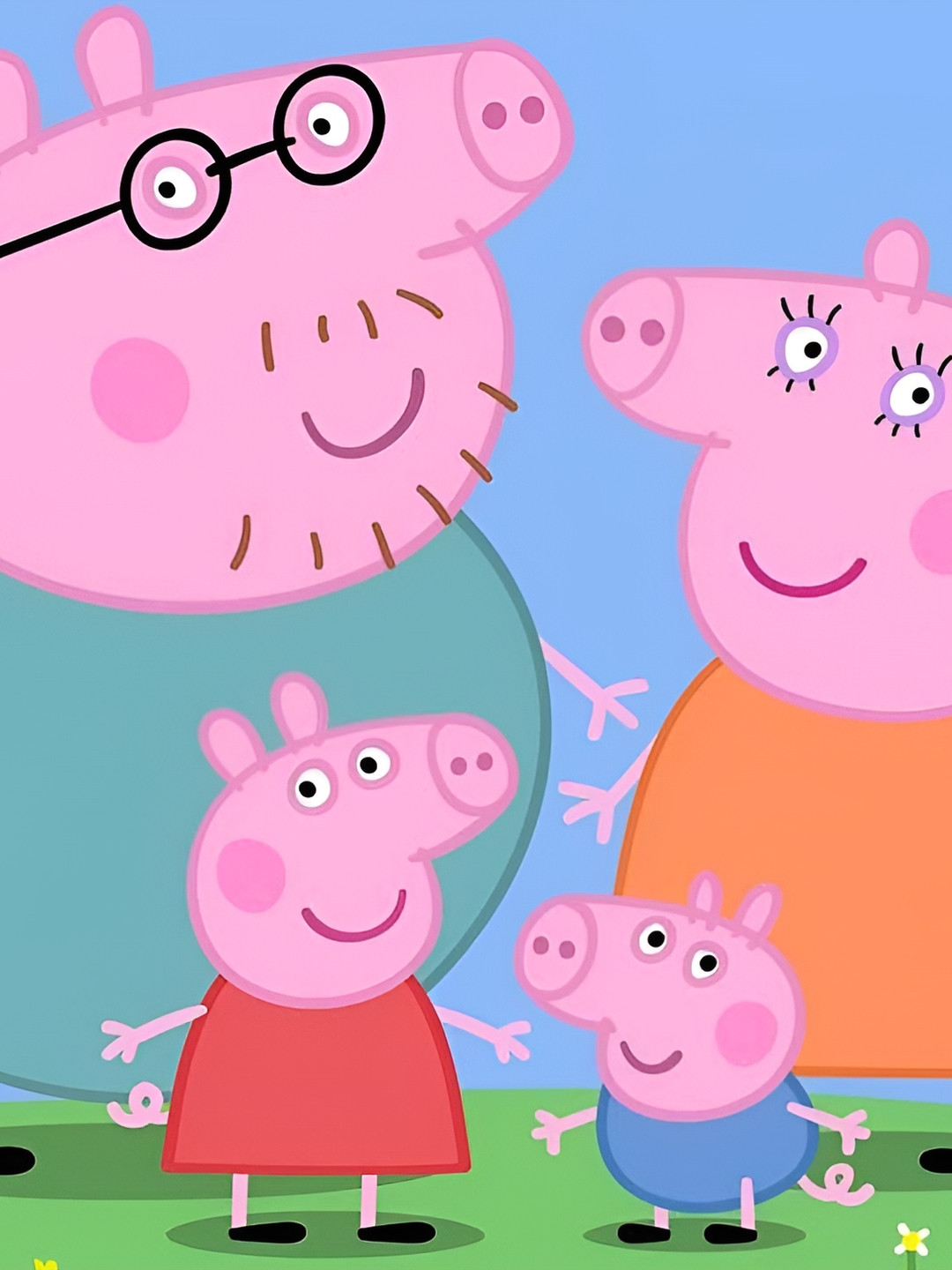 British Terminal Pink & Blue Peppa Pig Cartoon Wall Sticker