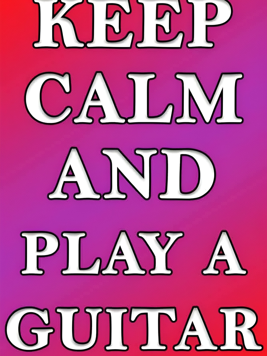 British Terminal Pink Red Keep Calm and Play a Guitar Sticker