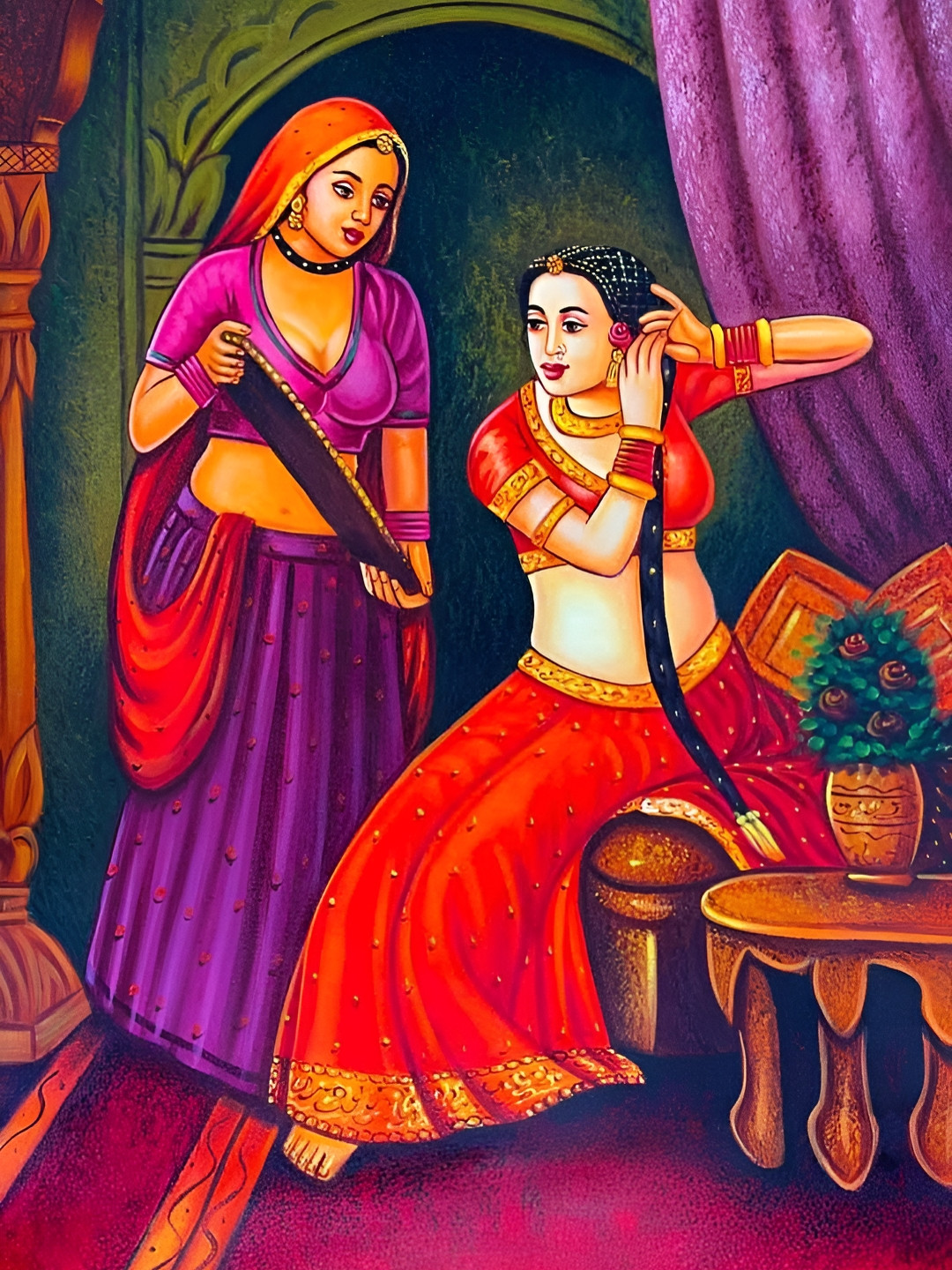 British Terminal Red & Purple Women Wall Sticker