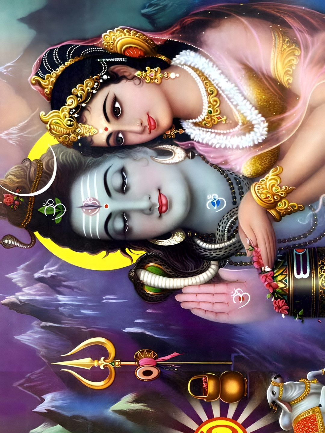 British Terminal Blue Pink Ardhnarishwar Religious Sticker