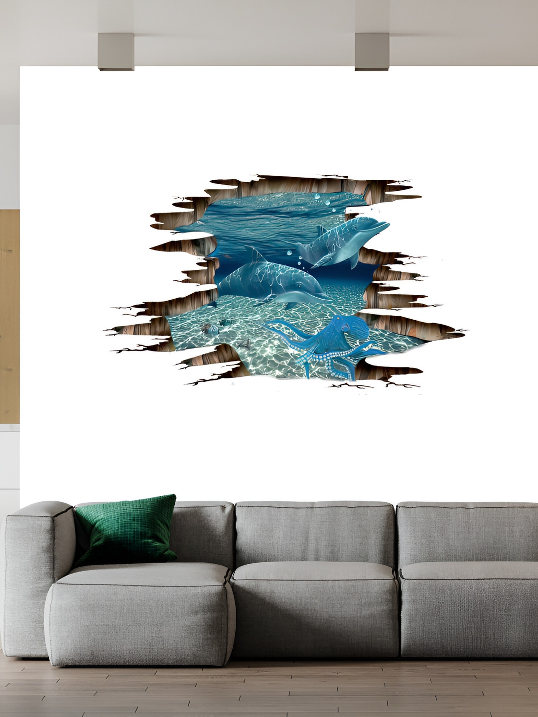 British Terminal White & Blue 3D Self Adhesive  Wall Sticker