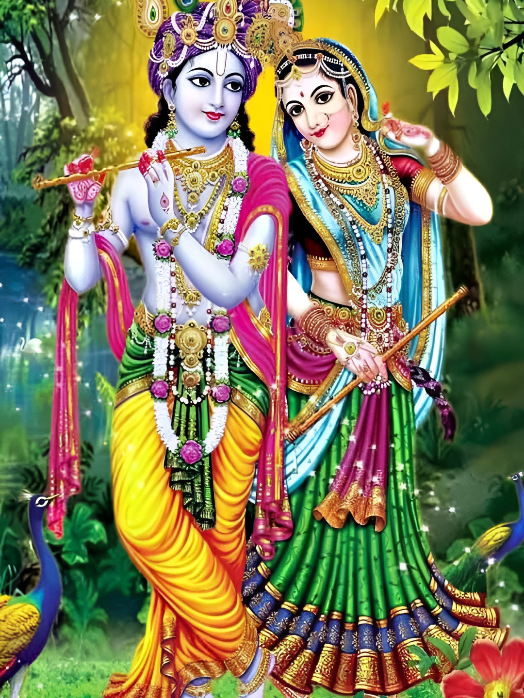 British Terminal Blue & Red Lord Radha Krishna Religious Sticker