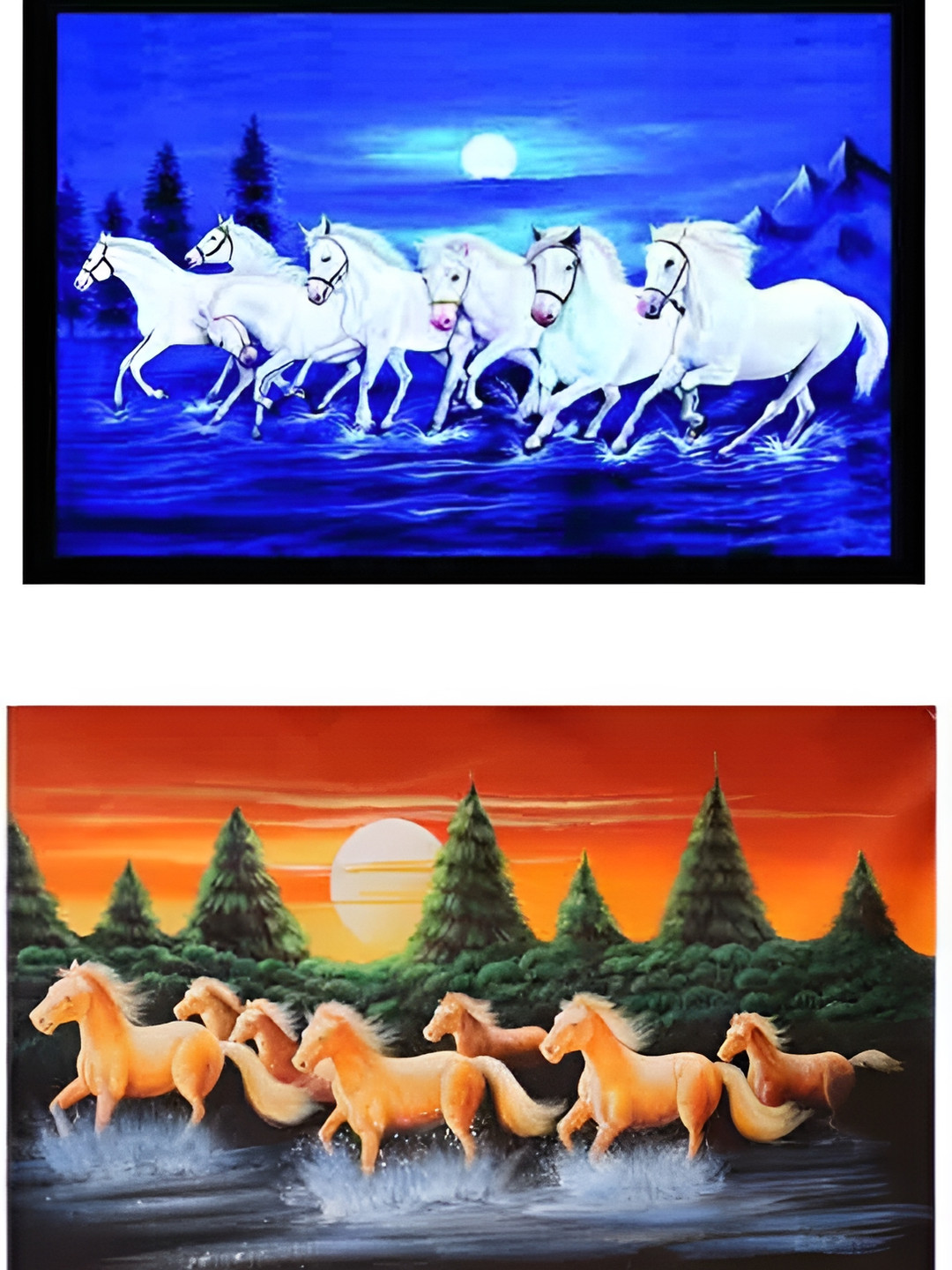 British Terminal Vastu Seven Lucky Running Horses Fully Sticker Wall Sticker