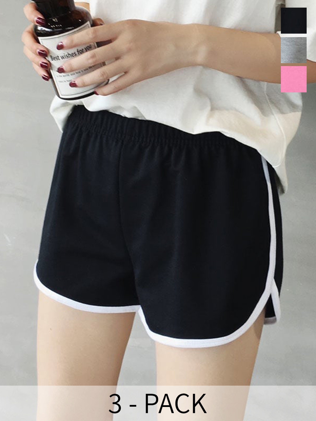 BAESD Women Pack Of 3 Mid-Rise Rapid-Dry Hot Pants