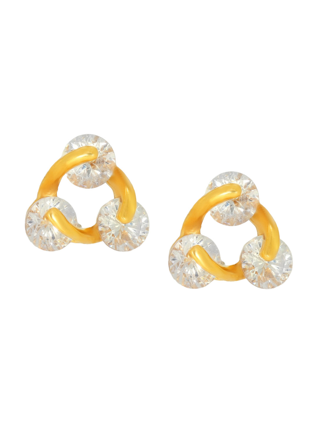 BHIMA 22K Hallmark 916 Purity Yellow Gold Molding With 3 Stone