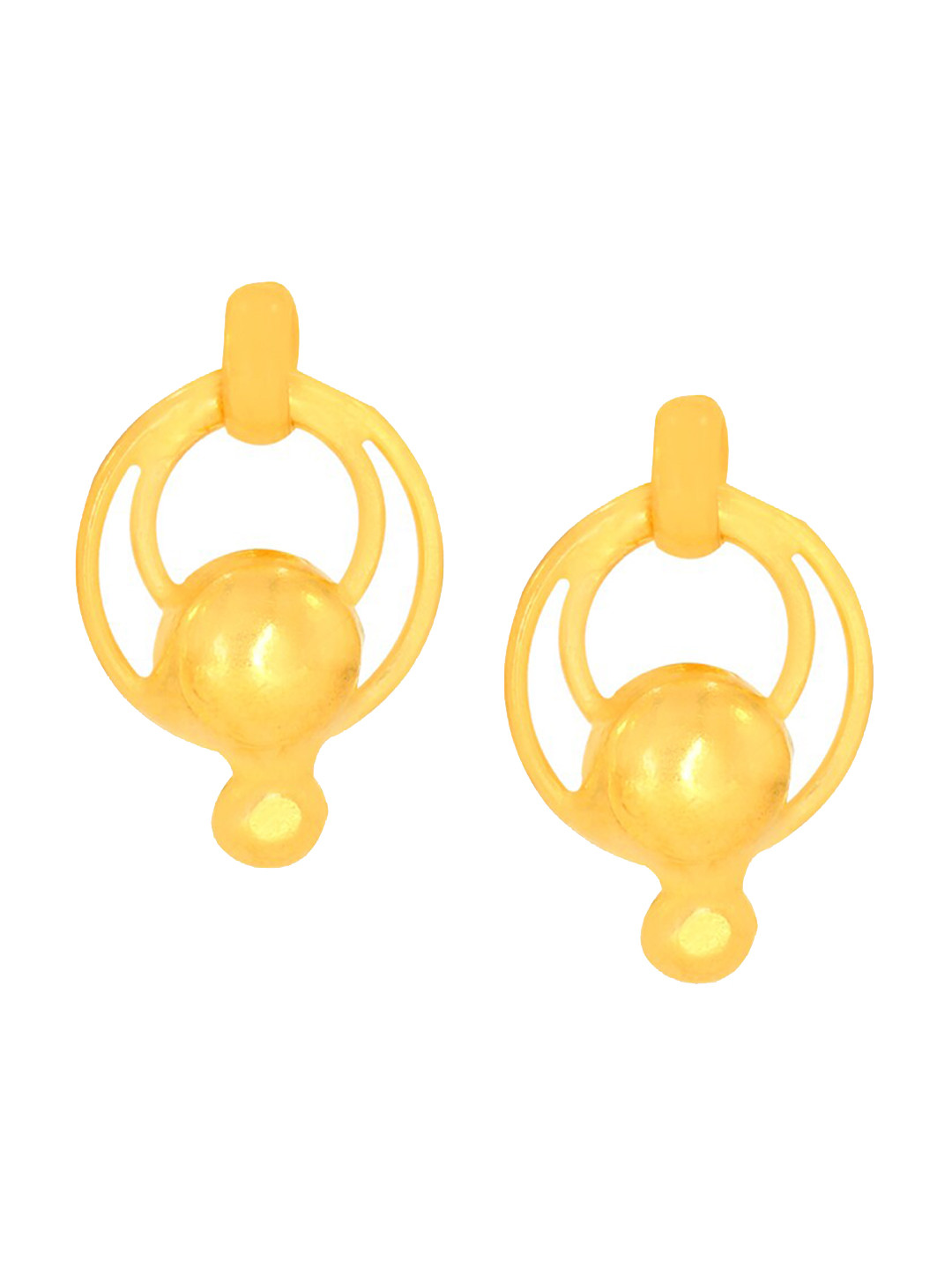 BHIMA 22K Hallmark 916 Purity Yellow Gold 2 Round  Stud