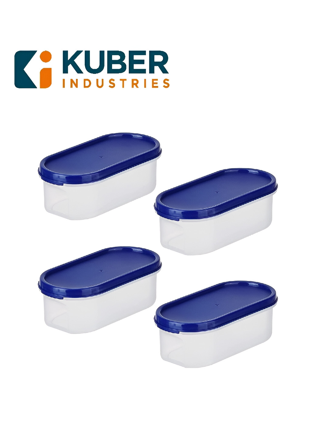 Kuber industries Blue Plastic Air Tight 4 Piece Flip Top Graduated Container-500ml
