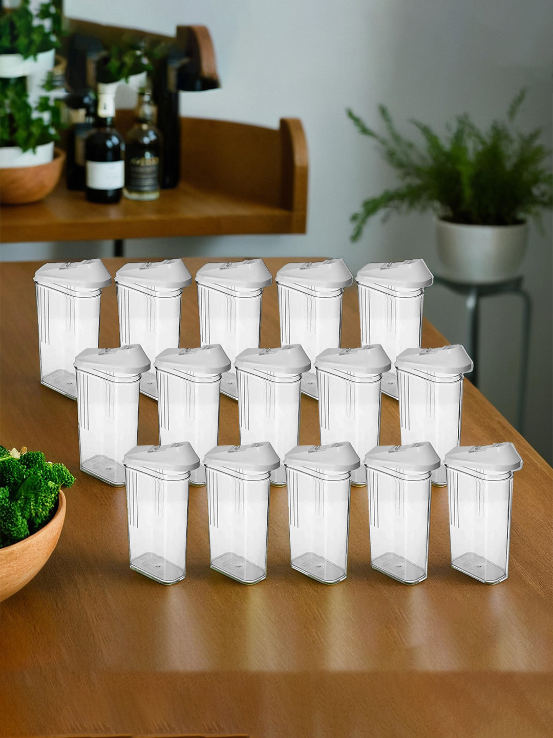 Kuber Industries 15 Pieces Transparent Dishwasher Safe Food Container