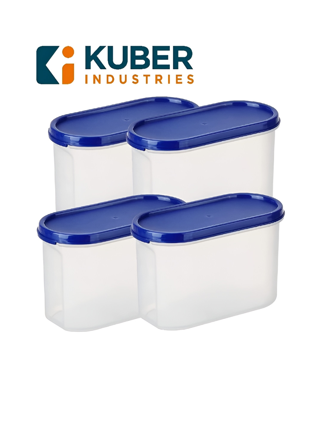 Kuber industries Blue Plastic 4 Piece Flip Top Graduated Container-1.2L