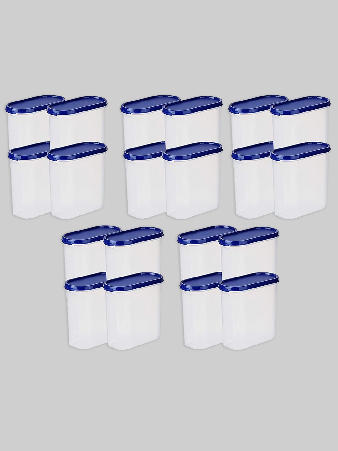 Kuber industries Blue Plastic Air Tight 4 Piece Screw Top Fridge Container-1.6L