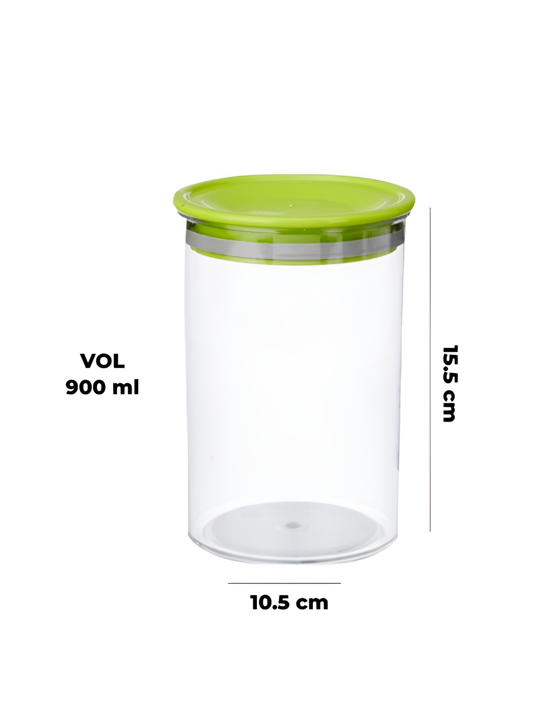 Kuber industries Transparent Plastic Air Tight 18 Piece Flip Top Graduated Container-900ml