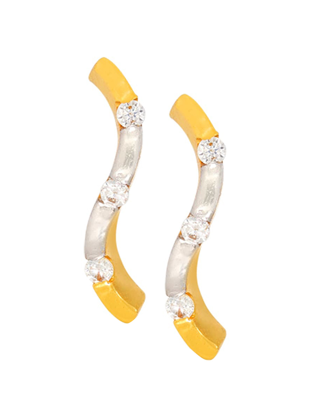 BHIMA Jewels 22K Hallmark 916 Purity Yellow Gold Molding Snake 3 Stone