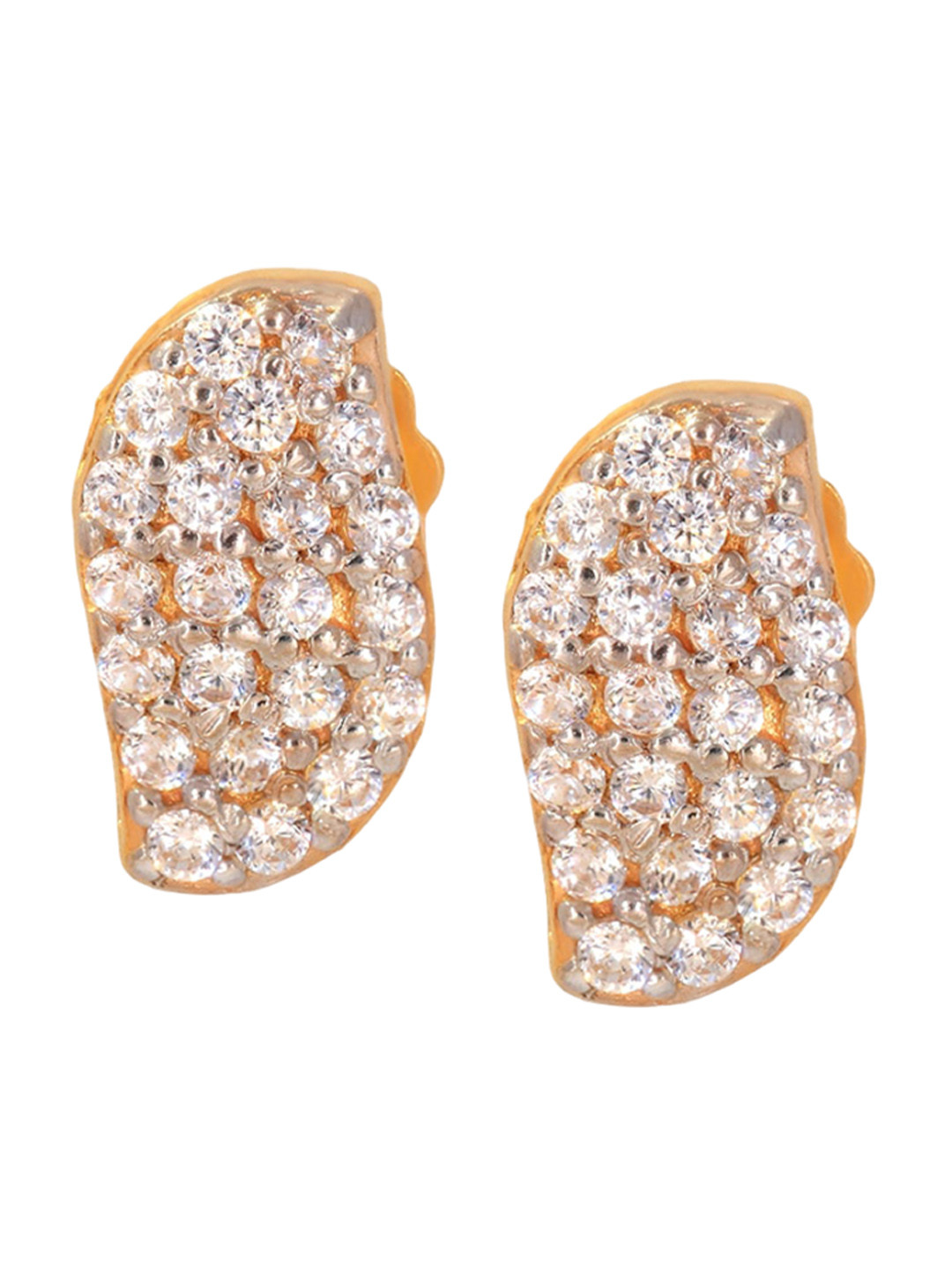 BHIMA Jewels 22K Hallmark 916 Purity Yellow Gold Drop White Stone Stud