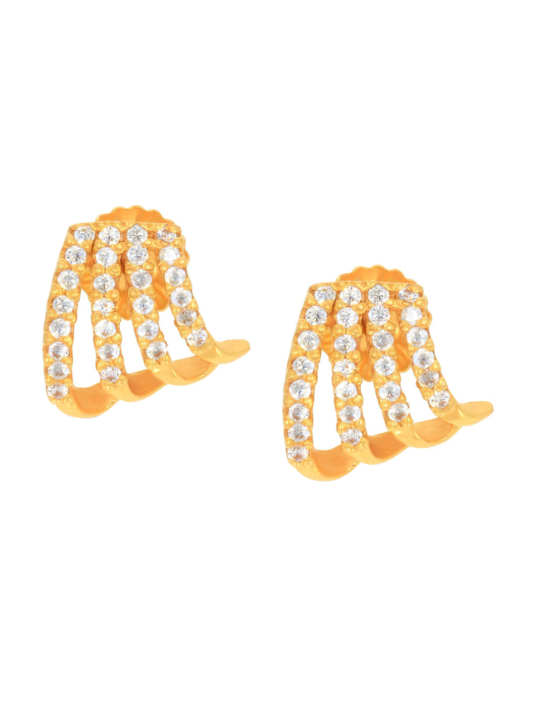 BHIMA 22K Hallmark 916 Purity Yellow Gold Four Layer Stone Stud