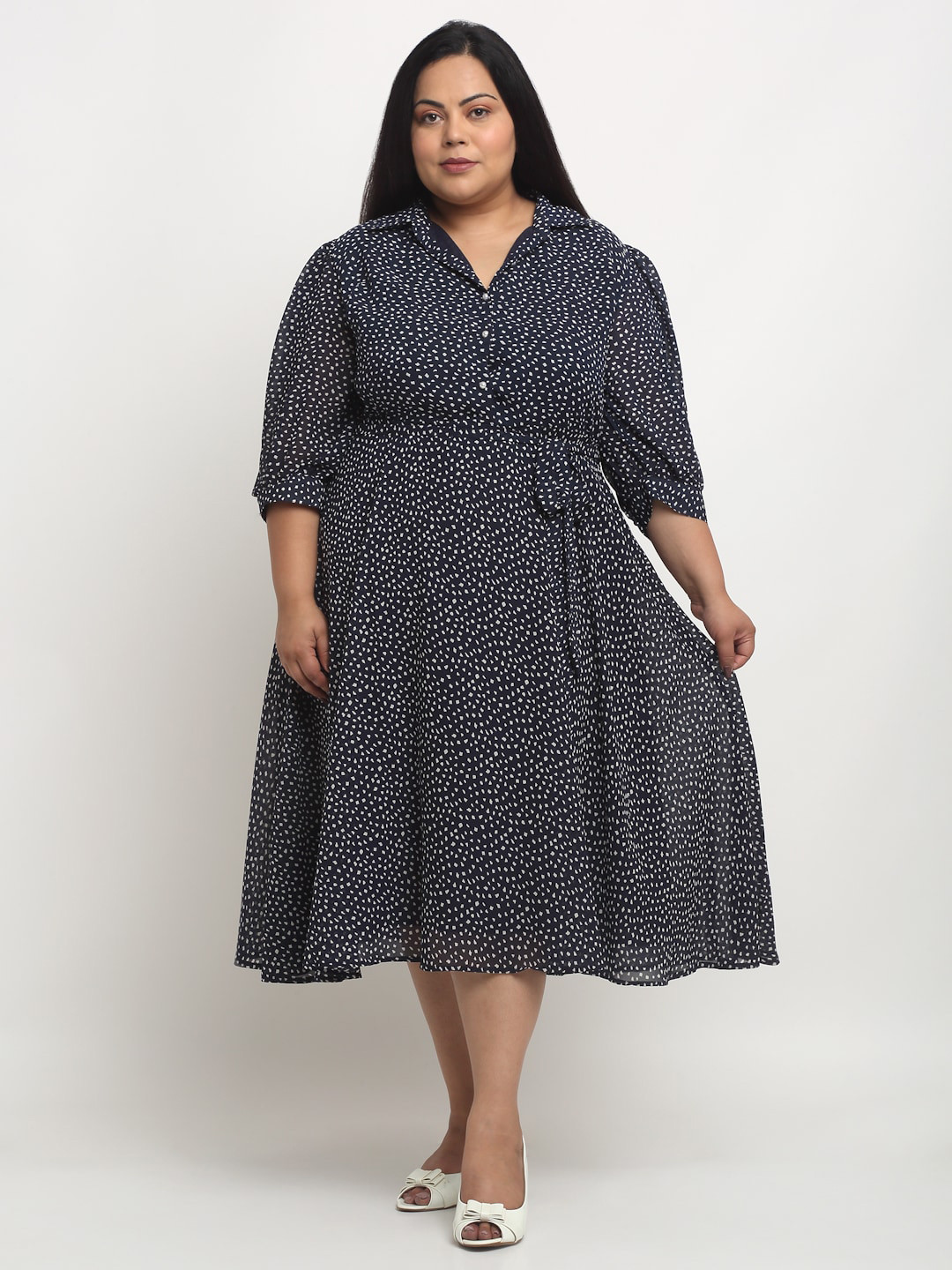 sindrellastorie Print Georgette Fit & Flare Midi Dress