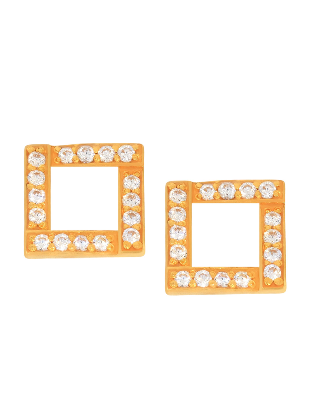 BHIMA 22K Hallmark 916 Purity Yellow Gold Square Stone Stud