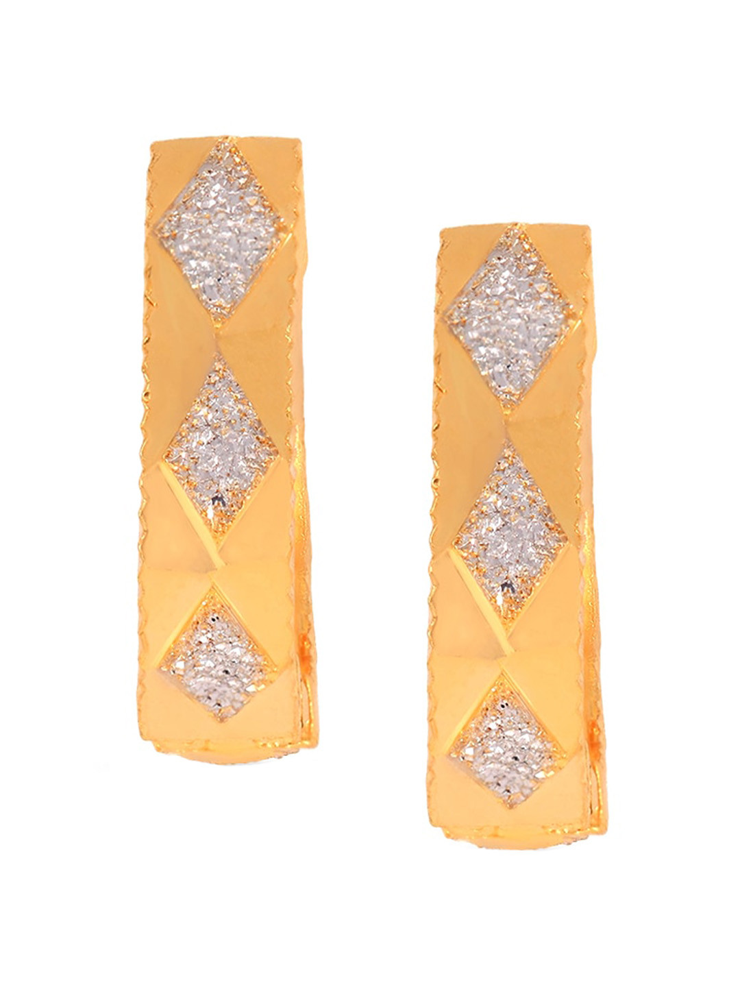 BHIMA 22K Hallmark 916 Purity Yellow Gold Rhodium Ring Stud