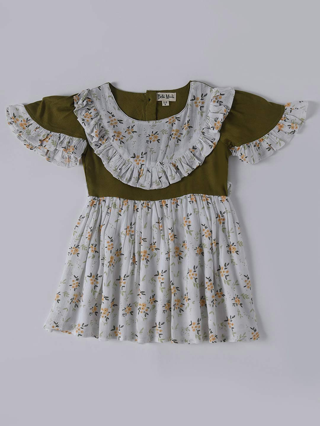 Bella Moda Floral Print Flutter Sleeve Fit & Flare Mini Dress