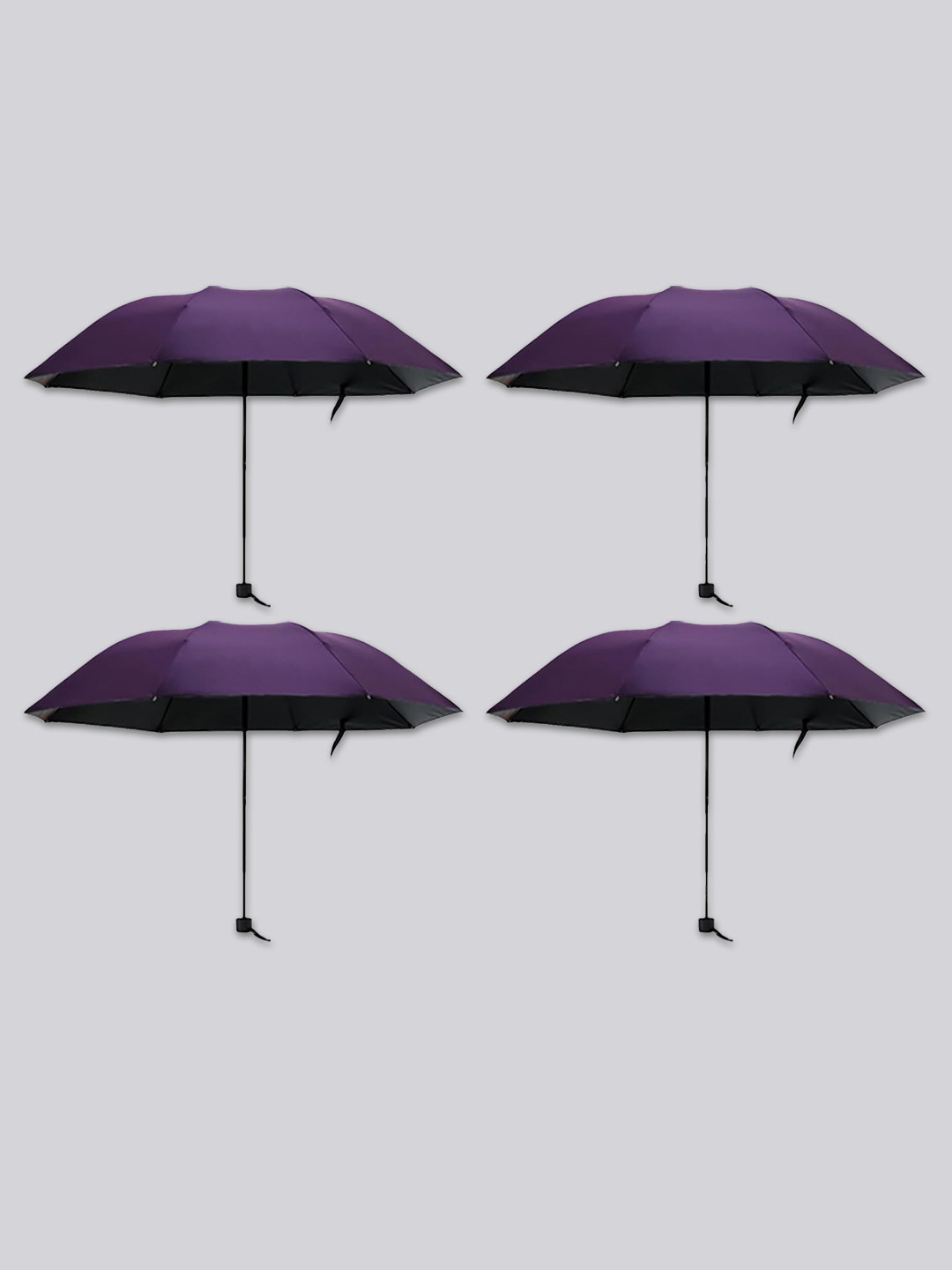 Kuber Industries Pack Of 4 Manual 3 Fold Windproof Umbrellas