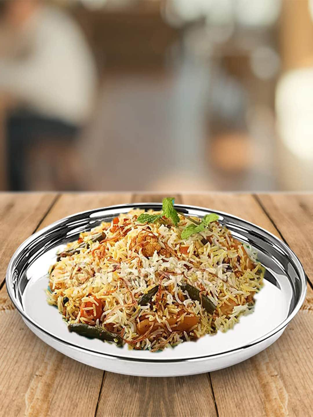 Kuber Industries 6 Pieces Stainless Steel Dinner Plates