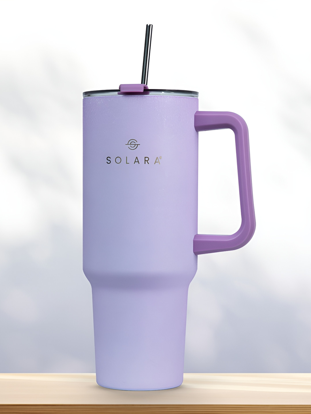 Solara White Brand Logo Stainless Steel Double Wall Vacuum Tumbler - 1.2L