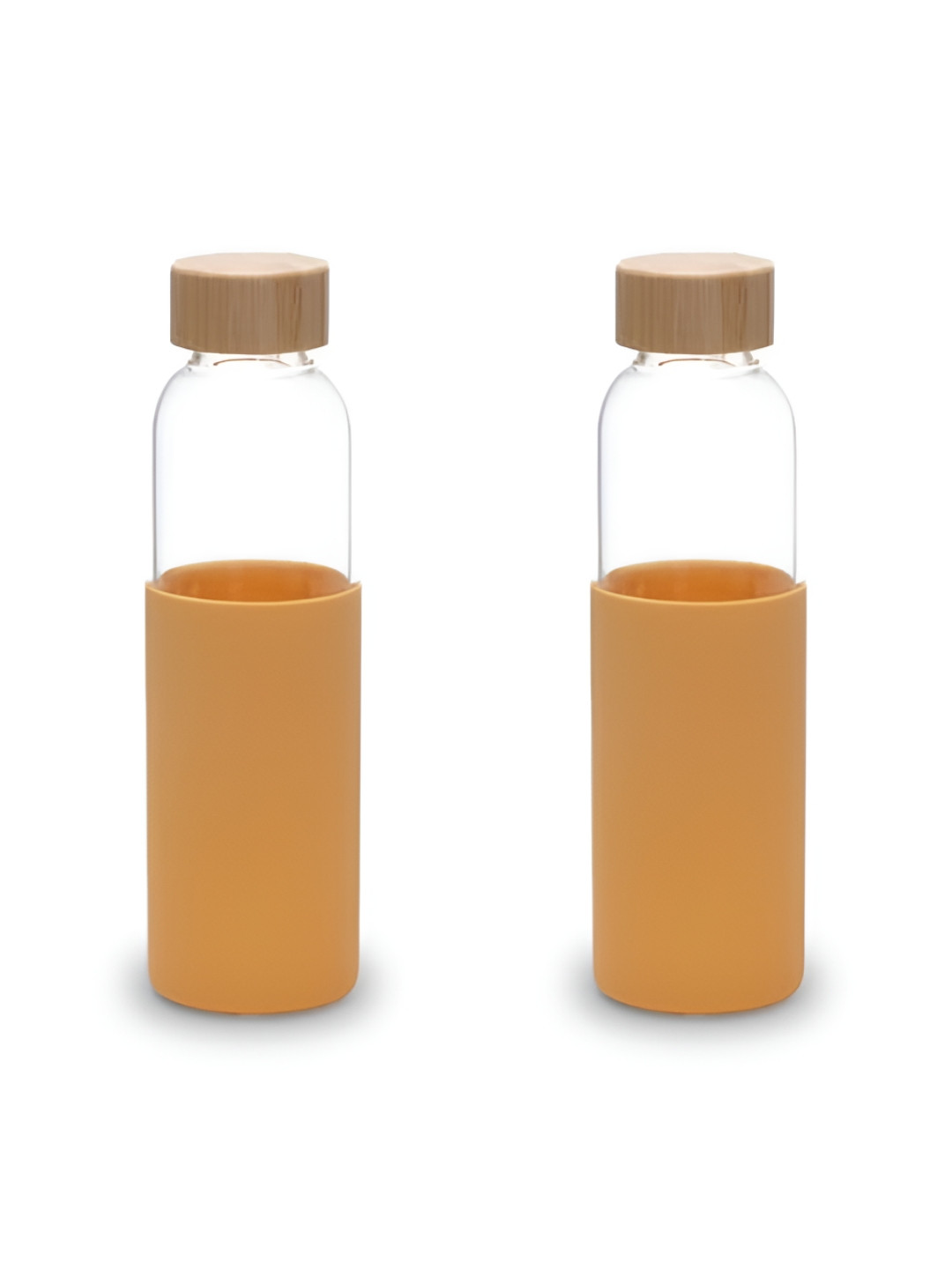 UMAI Yellow Solid Glass Spill Proof 2 Piece Water Bottle - 550ml