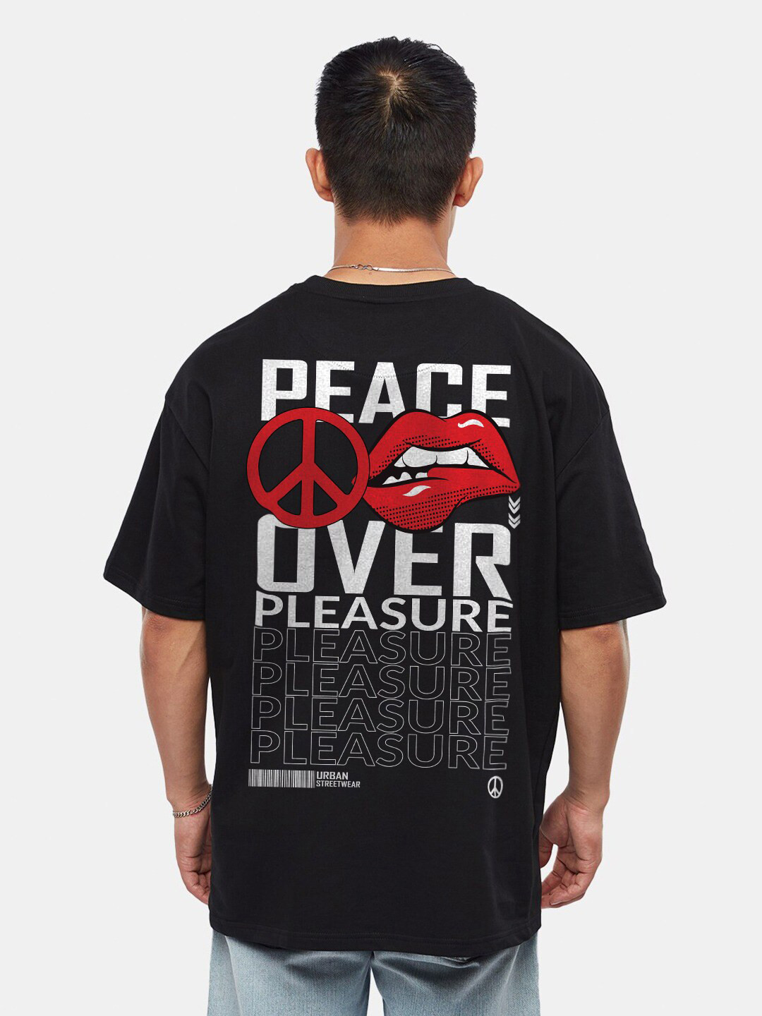 Crazymonk Prioritize Your Peace Printed Drop Shoulder Pure Cotton Oversized T-Shirt