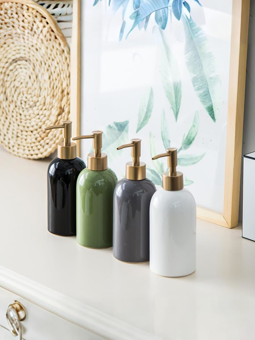 UMAI Green Stoneware Soap Dispenser 420 ml