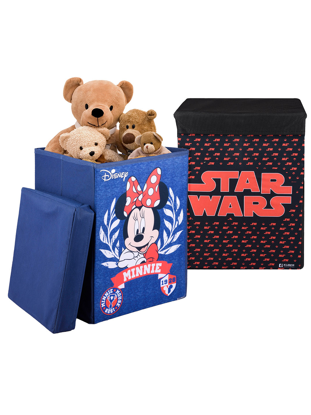 Kuber Industries Pack of 2 Disney Storage Box with Lid & Handles