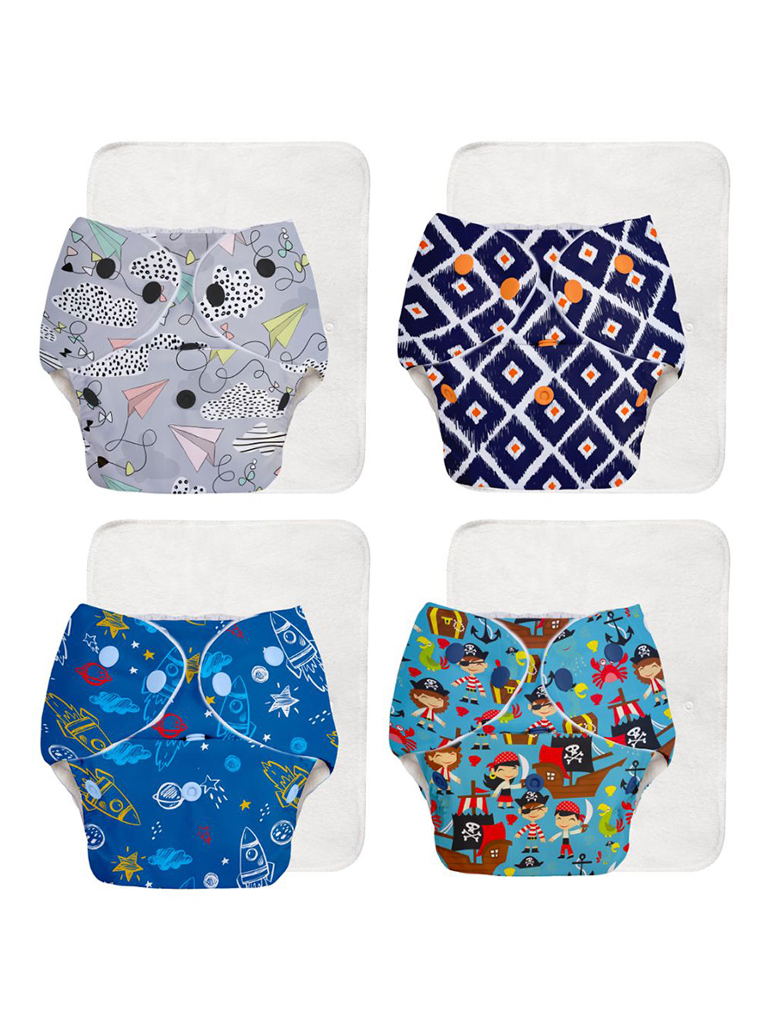 SuperBottoms Set Of 8 Reusable Cloth Diaper & Quick Dry Ultra Thin Pads
