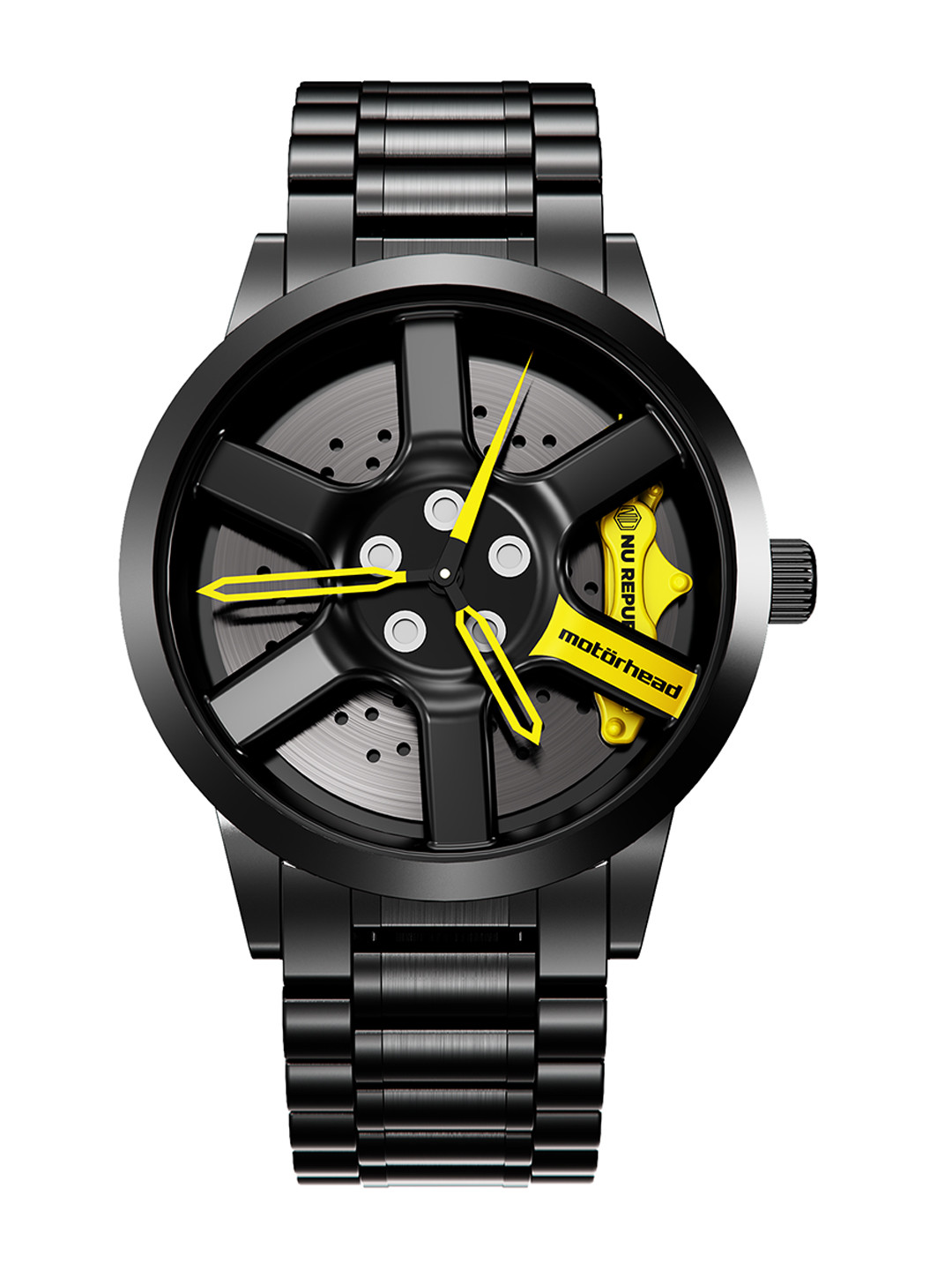 Nu Republic Unisex Motorhead GT2 RS 2 with Spinning Car Rim Design Dial Watch NUR5001